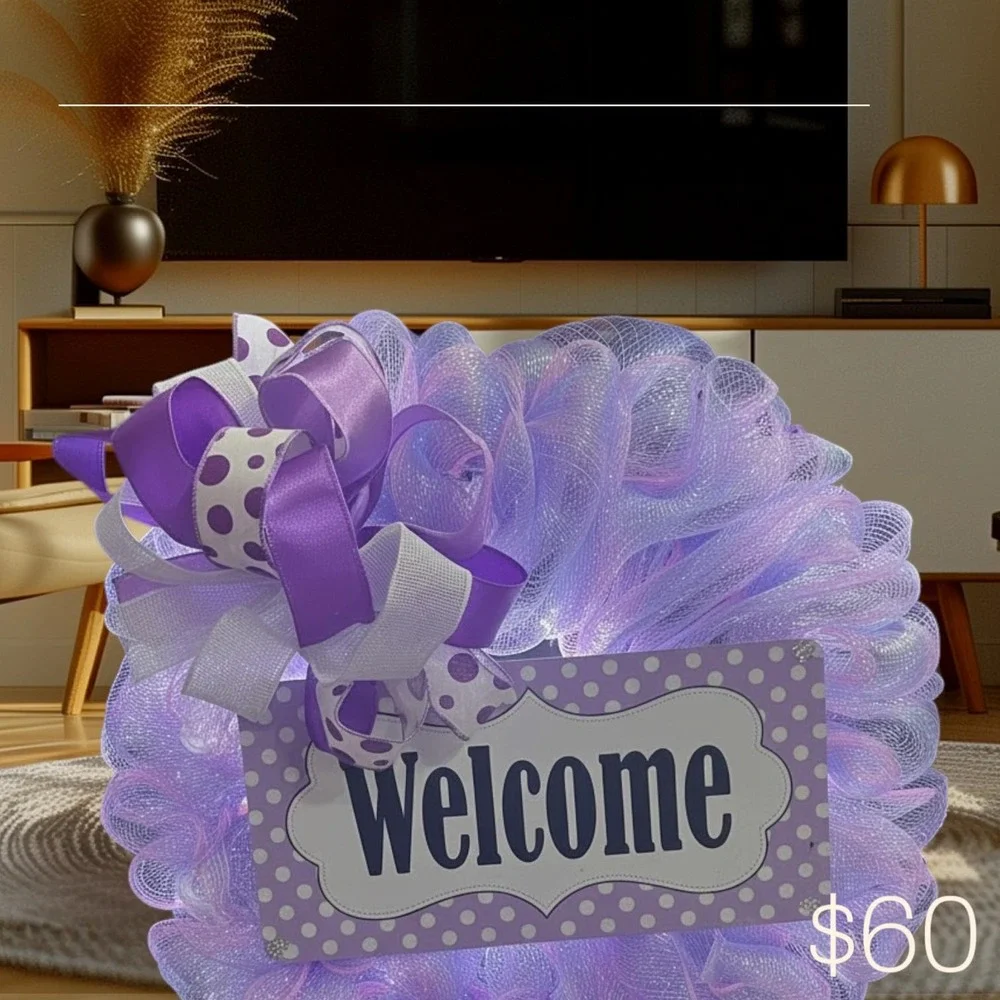 Beautiful Purple Spring and Summer Wreath;